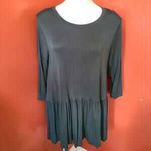 Zenana Premium Hunter Green Ruffle tunic